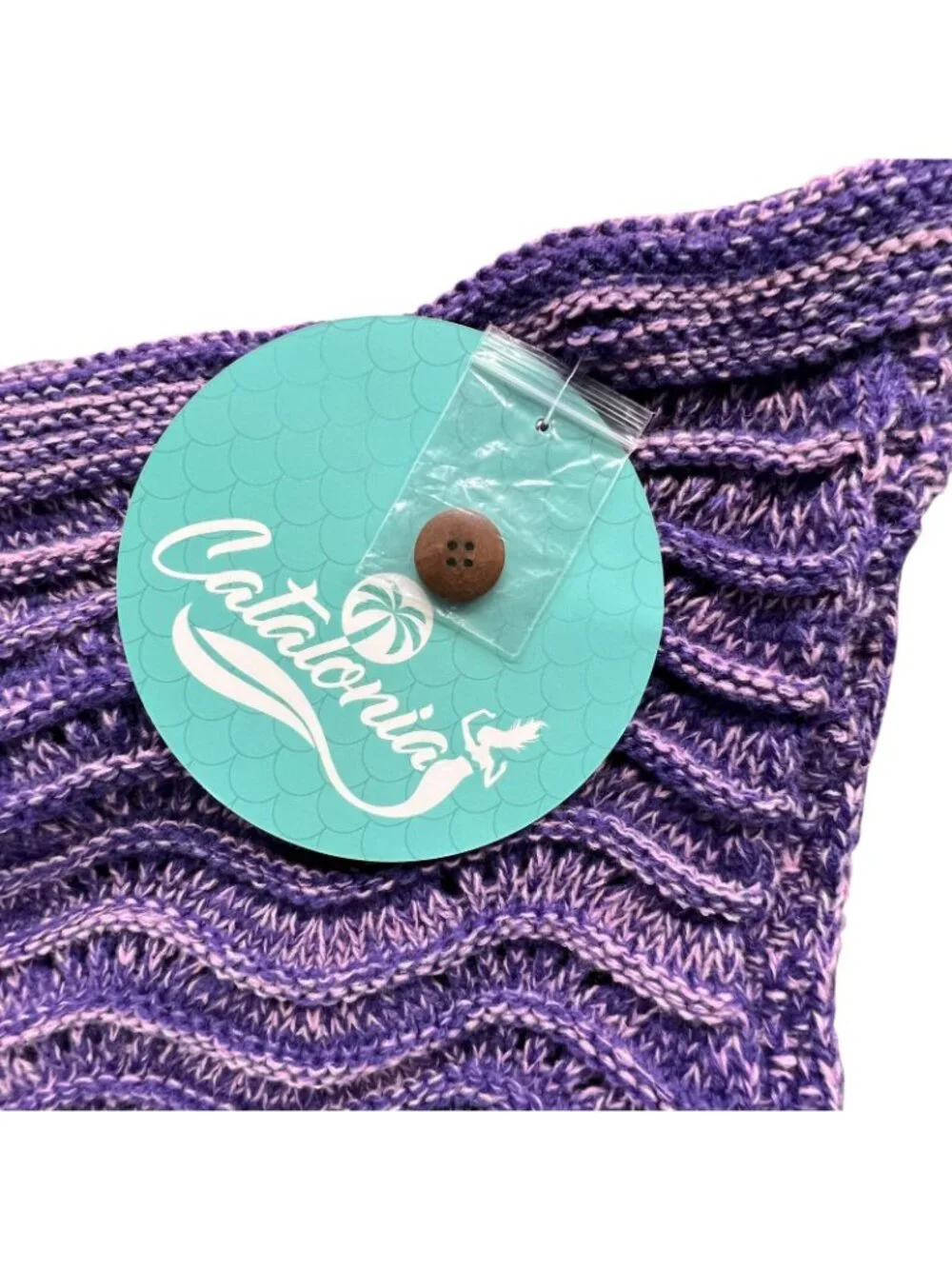 Catalonia Adults Mermaid Tail Knitted Blanket Purple Women's Button 35